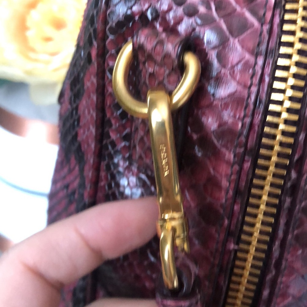 PRADA Purple Snakeskin Bauletto BL0756 Satchel Purse Bag - Picture 5 of 16